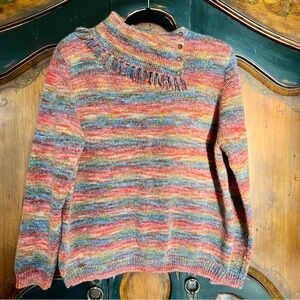Alfred Dunner Multicolor Striped Cowl Neck Sweater